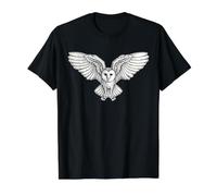 Barn Owl Blackwork Minimal Value Graphic T-Shirt