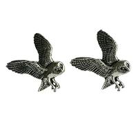 Barn Owl Cufflinks, handmade in England from Fine English Pewter. Gift Boxed