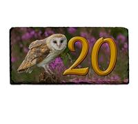 Barn Owl House Number Slate Name Gate Sign Plaque Door Personalised SL04