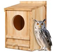 Barn Owl House,Owl Nesting Box for Outside, Wooden Screech Owls Nesting Box, Large Caliber Round Hollow Outdoor Bird's Boxes, Suitable for Wildlife Screech, Barred, Great Horned, Barn Owls