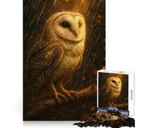 Barn Owl in The Rain 1000-piece Puzzle for Teenagers Thinking Skill Calm Distraction Smooth Cut Great Gift (38x26cm)