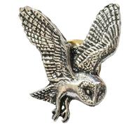 Barn Owl Lapel Pin Badge In Velvet Pouch Or Gift Box With Free Engraving 21