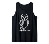 Barn Owl Line Art Birdwatcher Tank Top