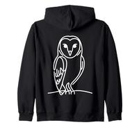 Barn Owl Line Art Birdwatcher Zip Hoodie