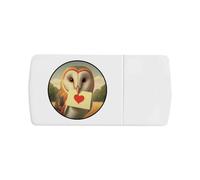 'Barn Owl Love Note' Pill Box with Tablet Splitter (PI00034151)