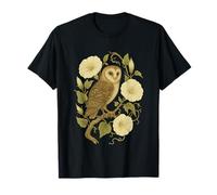 Barn Owl Moonflower Botanical Tee Cottagecore Forestcore Owl T-Shirt