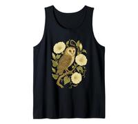 Barn Owl Moonflower Botanical Tee Cottagecore Forestcore Owl Tank Top