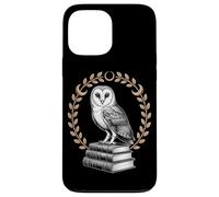 Barn Owl On Books Laurel Wreath Moon Phases Dark Academia Case for iPhone 13 Pro Max