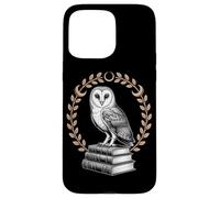 Barn Owl On Books Laurel Wreath Moon Phases Dark Academia Case for iPhone 15 Pro Max