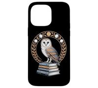 Barn Owl On Books With Moon Phases Scholar Aesthetic Case for iPhone 14 Pro Max