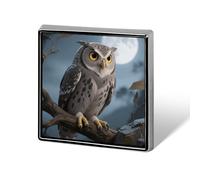 Barn Owl on Dead Tree Brooch Pins Aluminum Alloy Lapel Pins for Men Women Badge Button Decorative Jewelry Charms for Hats Bags Backpacks Suits Shirts Scarves Clothing Accessories Gift