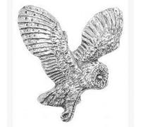 Barn Owl Pin Badge Brooch Gift, Supplied in Organza Bag by Pewter Gifts