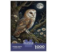 Barn Owl Recycled Paper Jigsaw Puzzle 1000 Piece Full Moon Forest Memory Improvement Party Game Home Decor 38x26cm/1000pcs