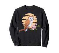 Barn Owl Sunset Cherry Blossoms Owl Lover Sweatshirt