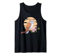 Barn Owl Sunset Cherry Blossoms Owl Lover Tank Top