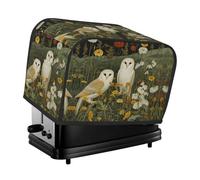 Barn Owl Toaster Cover 2 Slice, Waterproof Bread Machine Covers with Pockets Universal Size Kitchen Small Appliance Cover with Handle, Dust and Fingerprint Protection