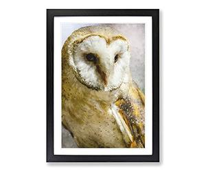 Barn Owl Vol.2 Painting Framed Print | A2 Black Framed Wall Art | Ready to Hang | Modern Animal Picture | Living Room Bedroom Lounge Office