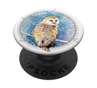 Barn Owl Watercolor Bird of Prey Owls Lover Gift PopSockets Adhesive PopGrip