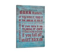 Barn Rules Motivational Quote ModernClassic Aesthetic Poster Decorative Painting Canvas Wall Art Living Room Poster Bedroom PaintingFrame-style 16x24inch(40x60cm)