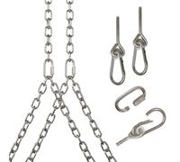 Barn-Shed-Play Heavy Duty 700 Lb Stainless Steel Porch Swing Hanging Chain Kit (8 Foot Ceiling)