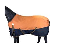 BARN & STABLE 600Denier 3000mm/3000mvp Super Waterproof & Breathable Horse Blankets for Winter with 200g Fill (Vibrant Orange/Navy, 72 Inch)