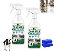 Barn Stain Remover Spray, Cow Barn Stain Remover,Removes Stubborn Stains&Freshens The Air,Multi-Surface Cleaning Spray For Barns,Farm Equipment,Farm Use,Heavy-Duty,Stain Removal,Spray Bottle，2PC