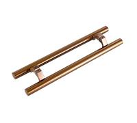 Barn Style Glass Door Handles, Modern H Shaped Door Handle for Entry Doors for Office Shop Bathroom Shower Easy Installation Rose Gold 150cm (59") x 100cm