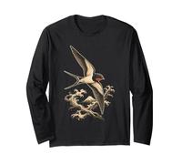 Barn Swallow Celestial Vintage Bird Art Long Sleeve T-Shirt