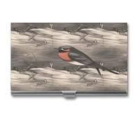 Barn Swallow in Graphite Business Card Case Business Card Storage Slim Metal Credit Card Wallet Multi Functional Flip Cover Minimalist Wallet Card for Men And Women