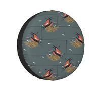 Barn Swallow In Graphite Christmas Single Axle Wheel Covers,Fits Tires Single Buckle For Rvs,Trucks,All Year Round