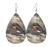 Barn swallow in graphite Earrings for Women Faux Leather Earring Teardrop Dangle Earrings Lightweight Jewelry Gift