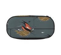 barn swallow in graphite Print Pencil Case Spacious Pen Pouch Zipper High Capacity Makeup Tools Office Supplies, Black, One Size, Cute