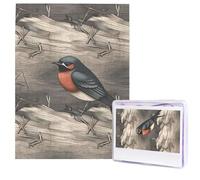 Barn Swallow in Graphite Puzzles 500 Pieces Wooden Jigsaw Puzzle Personalized Picture Puzzles Modern Wall Art Family Decoration Photo Puzzle for Adults (20.4" x 15")