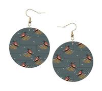 Barn Swallow In Graphite Trendy Leather Earrings For Women Dangle 1 Pair Lightweight Printed Piercing Earrings Jewelry Gifts For Women Girls