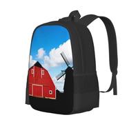 Barn Windmill Farm Lightweight Casual Rucksack-Large Capacity Daypack