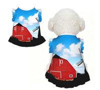 Barn Windmill Farm S Pet Apparel for Small Dogs-Cute Summer Outfit for Puppy, Soft Breathable Pet Clothes for Cat