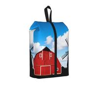 Barn Windmill Farm Shoe Bag for Travel-Waterproof Shoe Organiser for Suitcase, 3 in 1 Storage Pouch for Gym Trainers