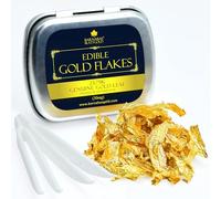 Barnabas Blattgold Genuine Edible Gold Flakes, 30mg/Jar, Edible Gold Leaf for Cake Decorations, for Baking, for Drinks and for Food