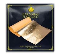 Barnabas Blattgold Imitation Gold Leaf, Loose Sheets [100 Sheets, 14 cm], Metal Foil Leaf for Painting, Arts and Crafts