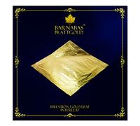 Barnabas Blattgold Imitation Gold Leaf, Loose Sheets [100 Sheets, 14 cm], Metal Foil Leaf for Painting, Arts and Crafts