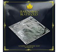 Barnabas Blattgold Imitation Silver Leaf, Loose Sheets [100 Sheets, 14 cm], Metal Foil Leaf for Painting, Arts and Crafts
