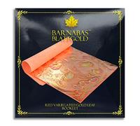 Barnabas Blattgold Variegated Gold Leaf, Color Light Blue [25 Sheets, 5.5 inch], Metal Foil Leaf for Painting, Arts and Crafts