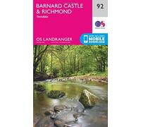 Landranger 92 Barnard Castle And Surrounding Area Map With Digital Version, Pink One Size