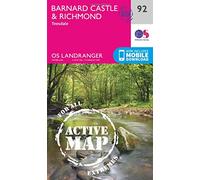 Barnard Castle & Richmond Map | Weatherproof | Teesdale | Ordnance Survey | OS Landranger Active Map 92 | England | Walks | Cycling | Days Out | Maps | Adventure