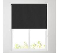 Barnes Blinds - Ara Soft Touch Blackout Roller Blinds for Windows, Custom Cut to Size - Black Out Thermal Fabric Durable Fittings Easy Fit - Roller Blind (Black 153cm)
