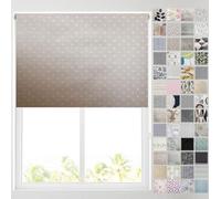 Barnes Blinds - Blackout Pattern Roller Blinds for Windows, Custom Cut to Size - Thermal Fabric Durable Fittings Easy Fit (Natural Linen Spot 61cm)