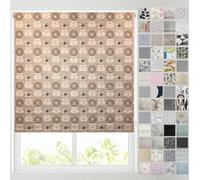 Barnes Blinds - Blackout Pattern Roller Blinds for Windows, Custom Cut to Size - Thermal Fabric Durable Fittings Easy Fit (Natural Dandelion Burst 153cm)