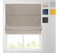 Barnes Blinds -Chenille Lined Roman Blind - choice of standard or deluxe headrail - Choice of Deluxe or Standard Headrail - Durable Fittings Easy Fit (Mushroom 6ft (183cm))
