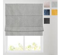 Barnes Blinds -Chenille Lined Roman Blind - choice of standard or deluxe headrail - Choice of Deluxe or Standard Headrail - Durable Fittings Easy Fit (Silver 5ft (153cm))
