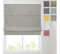 Barnes Blinds -Chenille Lined Roman Blind - choice of standard or deluxe headrail - Choice of Deluxe or Standard Headrail - Durable Fittings Easy Fit (Mushroom 2ft (61cm))